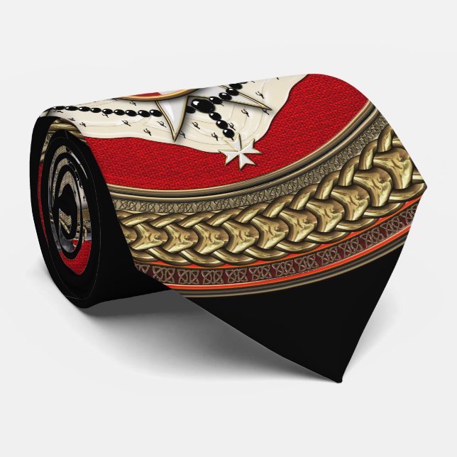[900] Order of Malta - SMOM Coat of Arms Tie (Rolled)