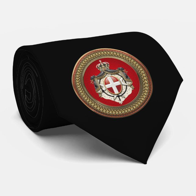 [900] Order of Malta - SMOM Coat of Arms Tie (Rolled)