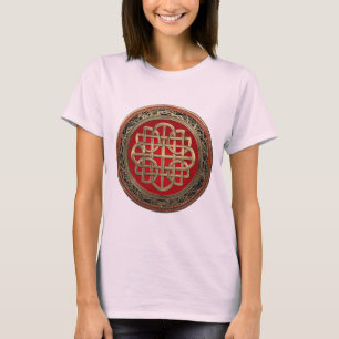 [900] Sacred Celtic Gold Knot Cross T-Shirt