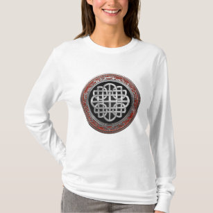 [900] Sacred Celtic Silver Knot Cross T-Shirt