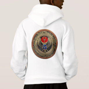 [900] Sacred Gold Egyptian Winged Scarab with Ankh