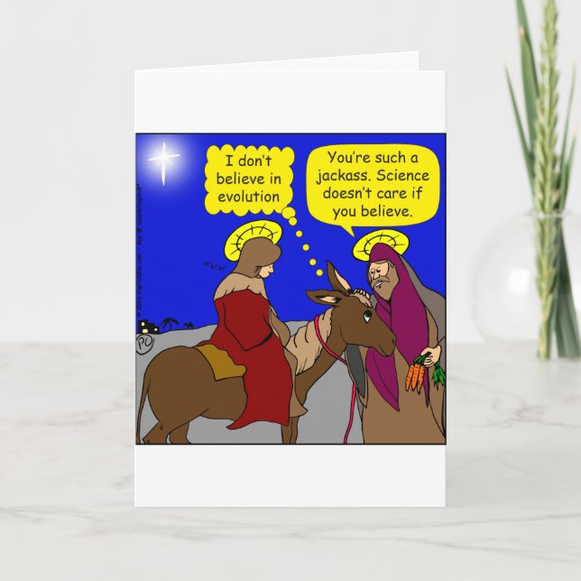 900 Science doesn't care what you think cartoon Holiday Card (Front)
