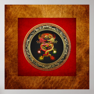 [901] Red and Yellow Dragons Poster