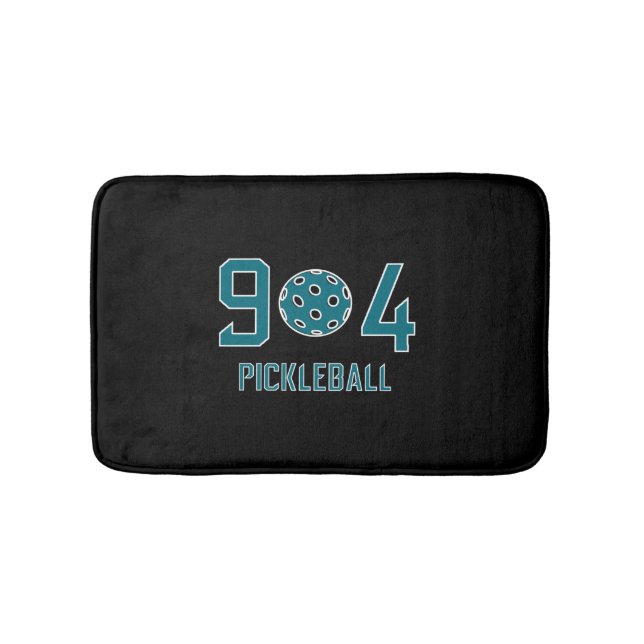 904 Pickleball Teal   Bath Mat (Front)