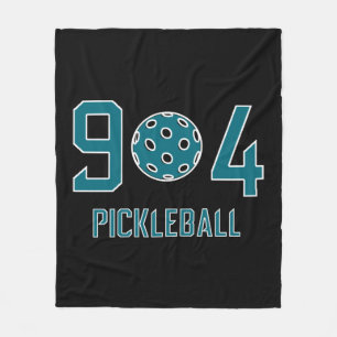 904 Pickleball Teal   Fleece Blanket