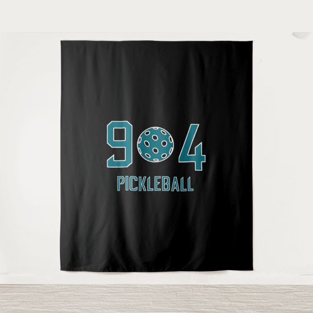 904 Pickleball Teal   Tapestry (Front)