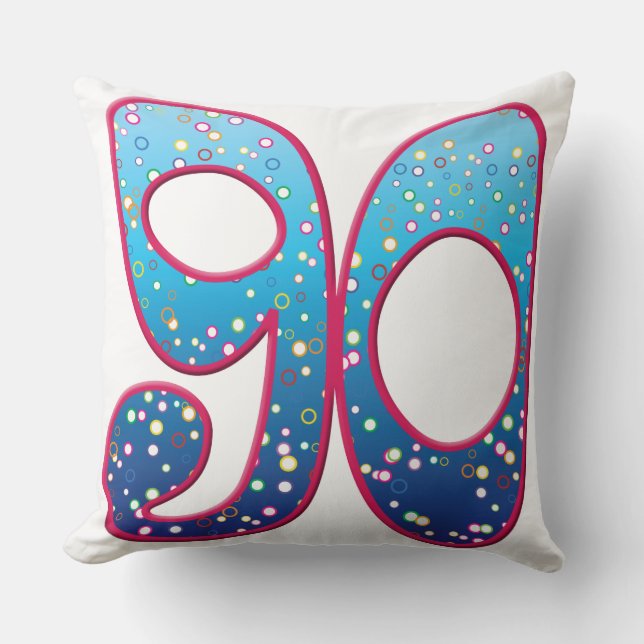 90 Age Rave Throw Pillow (Front)