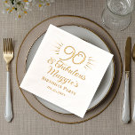 90 and Fabulous 90th Birthday Party Foil Napkins<br><div class="desc">Elegant typography design "90 and Fabulous" 90th birthday party minimalist design.</div>