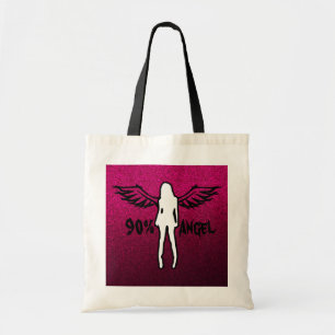 "90% Angel" Glittered Tote Bag