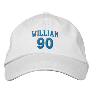 90 Birthday Custom Name BLUE Embroidery V01E Embroidered Hat