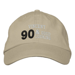90 Birthday Good Looking KHAKI C04 Embroidered Hat