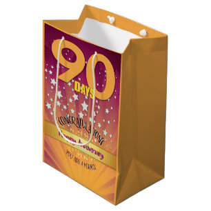90 Day Recovery Anniversary Bold Numeral Medium Gift Bag