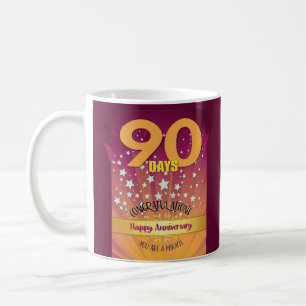 90 Days CUSTOM Recovery Anniversary Bold Numeral Coffee Mug