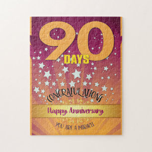 90 Days Recovery Anniversary Bold Numeral Jigsaw Puzzle