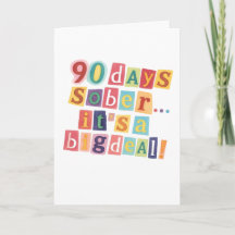 90 days sober card with envelope 5x7