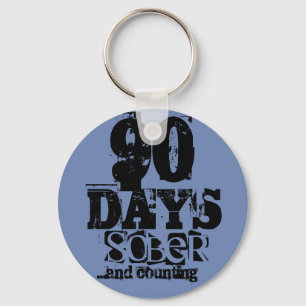 90 Days Sobriety Keychain