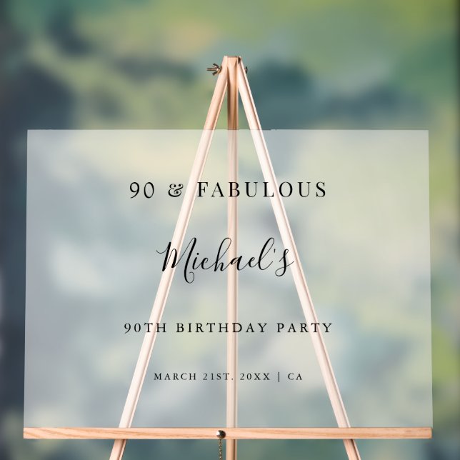 90 & Fabuleux Frosted Birthday Party Bienvenue (Neutre)