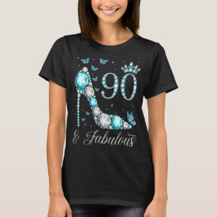 90 & Fabulous 90 Years Old 90th Birthday Queen T-Shirt