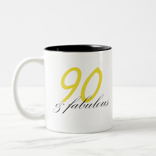 90 & Fabulous Two-Tone Coffee Mug (Left)