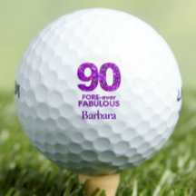90 FORE-ever Fabulous 90th Birthday Purple Flowers