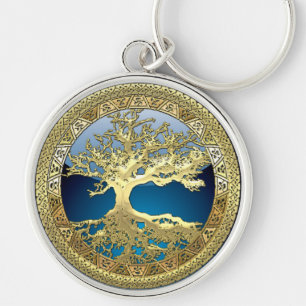[90] Golden Celtic Tree of Life [3D] Keychain