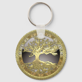 [90] Golden Celtic Tree of Life [3D] Keychain