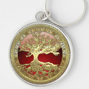 [90] Golden Celtic Tree of Life [3D] Keychain