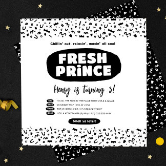 90 Hip Hop Birthday, Fresh Prince Rap Party Invitation