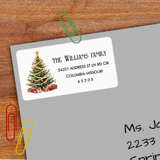 90 jolies étiquettes d'adresse de retour d'arbre d