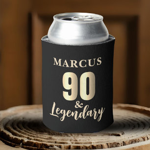 90 & Legendary Gold 90th Birthday  Can Cooler