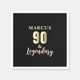 90 & Legendary Gold 90th Birthday Party Napkin