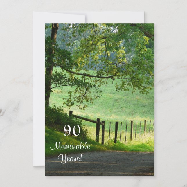 90 Memorable Years/Landscape-Birthday/Male Invitation (Front)