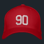 90 Ninety Embroidered Hat<br><div class="desc">Number 90 Ninety Baseball Cap with White Embroidered Lettering.</div>