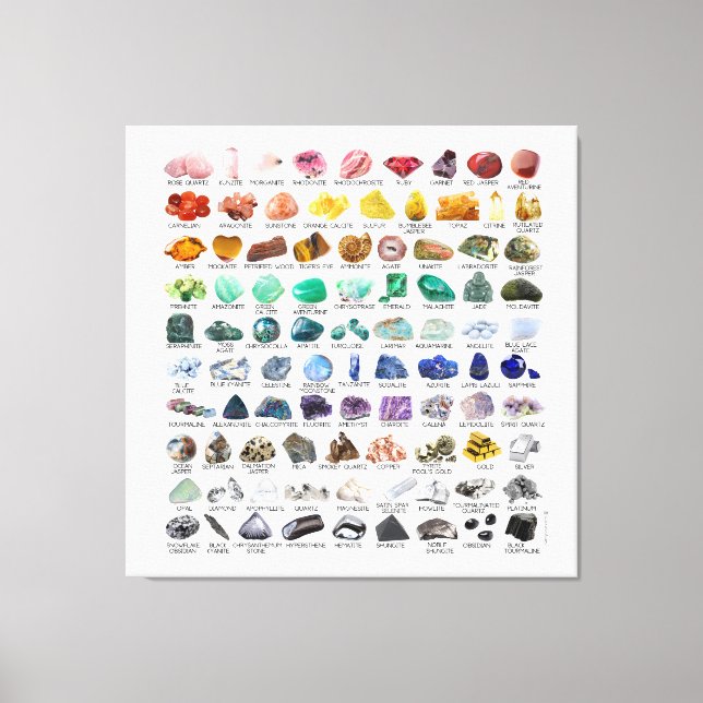 90 Rainbow Rocks Crystal Collection Glossy Poster Canvas Print (Front)