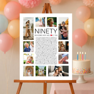 90 reasons why we love you photo collage poster