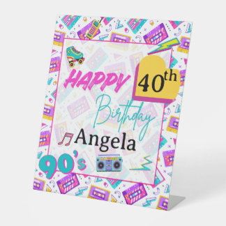 90’s Birthday Party Decorations Table Top Sign