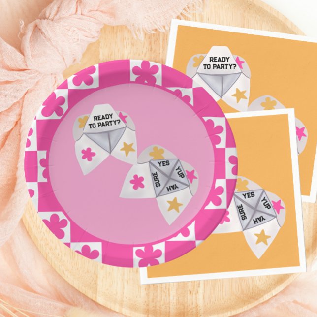 90’s Cootie Catcher Preppy Party Paper Plate (Creator Uploaded)
