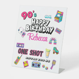 90’s One Shot Entry Fee Tabletop Game Bar Sign