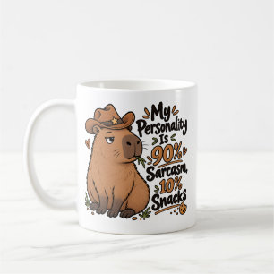 90% Sarcasm 10% Snacks Funny Capybara Coffee Mug