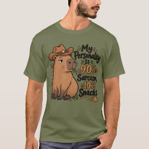 90% Sarcasm 10% Snacks Funny Capybara T-Shirt