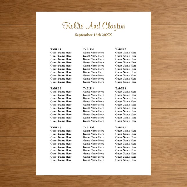 90 Simple Wedding Seating Chart (Creator Uploaded)