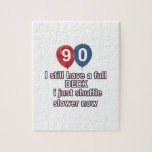90 year funny birthday designs jigsaw puzzle<br><div class="desc">90 year funny birthday designs</div>