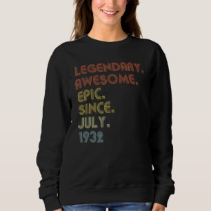 90 Year Old Awesome Since July 1932  90th Birthday Sweatshirt