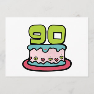 90 Year Old Birthday Cake Card