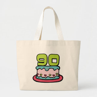 90 Year Old Birthday Cake Large Tote Bag
