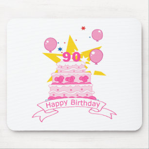 90 Year Old Birthday Cake Mouse Pad