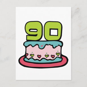 90 Year Old Birthday Cake Postcard