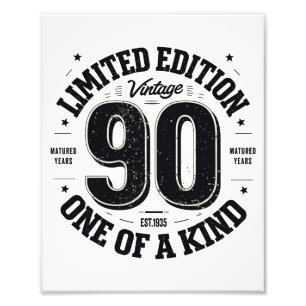 90 Year Old Gifts Vintage 1935 Limited Edition  Photo Print