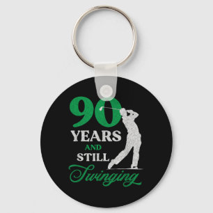 90 Year Old Golfer_ Golfing Quote Golf 90th Keychain