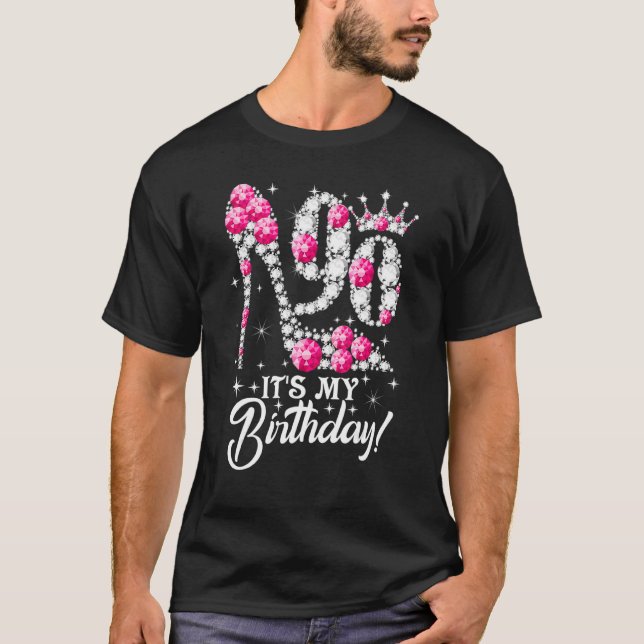 90 Year Old  It's My 90th Birthday Pink Diamond Sh T-Shirt (Front)